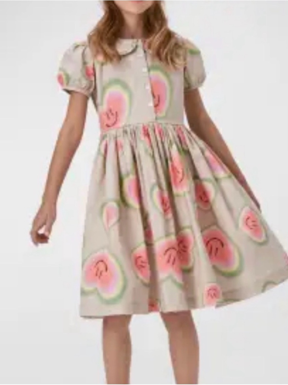 Molo Gray Graffiti Heart Print Dress — Sz 5T